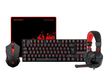 Kit Gamer 4 en 1 K552-BB REDRAGON mouse, teclado, mouse pad y audífonos