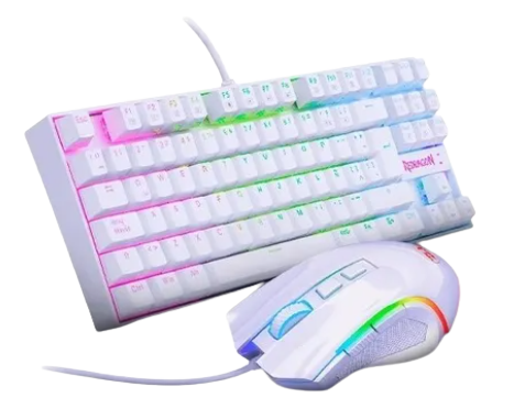 Combo teclado y mouse REDRAGON K552RGB-BA-W-SP WHITE K552RGW+M607W SPA