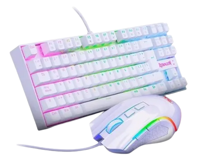 Combo teclado y mouse REDRAGON K552RGB-BA-W-SP WHITE K552RGW+M607W SPA